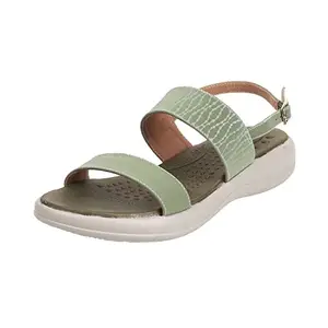 Mochi Women Green Synthetic Flat Sandal UK/7 EU/40 (33-348)