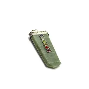 Arka Surya Crystals Green Aventurine 7 Chakra Pendant for Harmonize Your Energy Centers and Enhance Well-Being