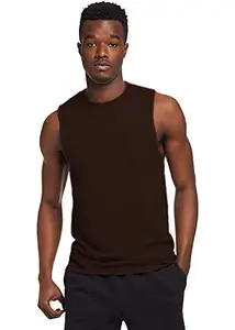 THE BLAZZE Mens Stringers Gym Tank Top Vest Vests for Men Muscle Tee (XXL, Brown)
