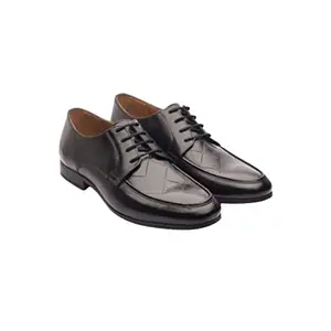 Michael Angelo Men's Columbus 8405 Black Leather Derby Shoes -9UK
