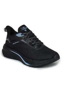 ABROS Nando Running Sports Shoes Breathable Upper Mesh with Phylon Sole Memory Foam Insole Casual Walking & Gym Shoes for Mens (Black/Slate Blue 10)