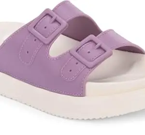 Creattoes Women's & Girls' Cross Strap Slide Sandals – Comfortable Slip-On with Buckle, Soft Cushioned Footbed | CR38