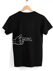 Men's Printed Regular Fit T-Shirt – Casual Wear T56 Black