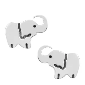 Nemichand Jewels Pure Sterling Silver S925 Cute Elephant Stud Earrings for Women & Girls