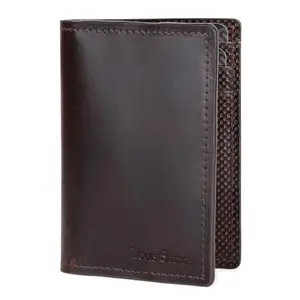 LOUIS STITCH Mens Spanish Leather Brown Bifold Wallet Purse for Men with 4 Card Slots, 1 Additional Card Holder, RFID Protected Slim Purse (LSWL-07-CHOPBB-100)