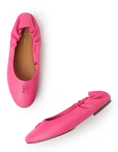 Tommy Hilfiger Pink Leather Solid Women Ballerinas (F23HWFW138) Size-39
