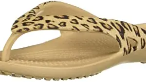 Crocs womens Kadee Leopard/Gold Slipper - 7 UK (W9) (205635)