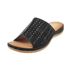 Metro Women Black Casual Synthetic Sandals Uk/5 Eu/38 (41-4197)