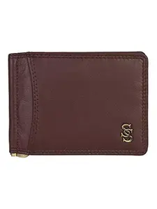 Second SKIN Men's Solid Genuine Leather Money Clip (SSMW-902CONBR), Brown