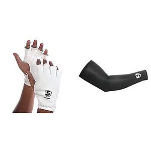 SG Campus Inner Gloves, Adult (Color May Vary) Century Model Cricket Sleeve, Large (Black)