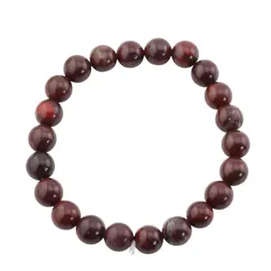 AAMRAPALI SILVER GEMS AAMRAPALI Natural Bloodstone Bracelet - Metal-Free 8mm Gemstone Jewelry | Stone Beads Bracelet | Focus on Heart Chakra | Stunning Gem Patterns Tones | Elevate your accessory game with our stunning Nat