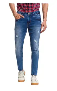 Parx Men's Fitted Cotton Jeans (XCYA01570B5_Blue_34)