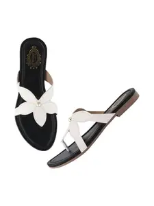 Shoetopia White Flat Sandals For Women /EU39