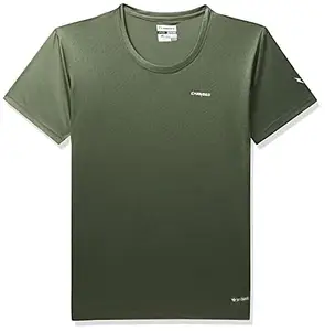 Charged Active-001 Camo Jacquard Round Neck Sports T-Shirt Petrol-Green Size Small
