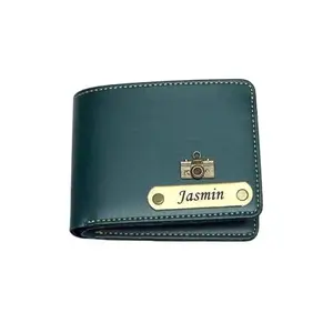 NAVYA ROYAL ART Men's Leather Wallet - Customised Leather Wallet for Mens - Name/Mr Letter Printed on Wallet - Teal