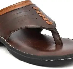 LEONCINO Men's slippers|Sandal|daily causal wear|3 color option Men Brown Casual | Size - 6