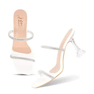 JM LOOKS Casual White Sandals Solid Comfortable Sole For Womens & Girls