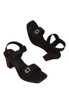 CHINRAAG Women Block Heel Sandals – Stylish Comfortable Open-Toe Heels for Casual, Party, Wedding & Office Wear