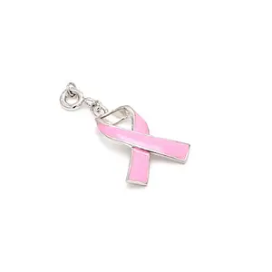 Ornate Jewels Pure Sterling Silver Pink Ribbon Pure Silver Charm for Women and Girls | With Certificate of Authenticity & 925 Stamp|1 Year Warranty