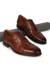 Louis Philippe Men Brown Leather Lace Up Shoes