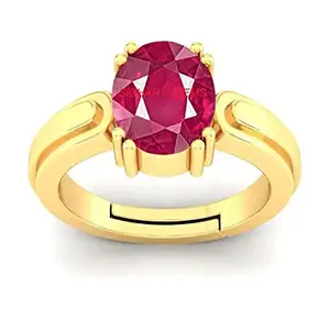 SIDHARTH GEMS Sidharth Gems 7.25 Ratti 6.50 Carat Natural Ruby Stone Manik Ring Adjustable Panchdhatu Ring for Men & Women