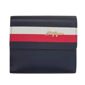 Tommy Hilfiger Lithgow Women Small Flap Wallet with Sling Handbag - Navy