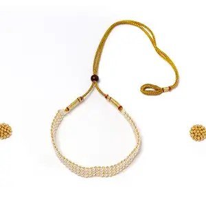 KALAPURI Golden Laxmi Coin Embellished Necklace