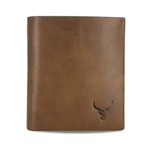 REDHORNS Genuine Leather Wallet for Men | RFID Protected Mens Wallet with 6 Credit/Debit Card Slots | Slim Leather Purse for Men (WM-403B_Brown)