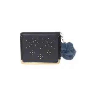 Stylish Wallet for Girls & Women with Pompom Light Weight Grey
