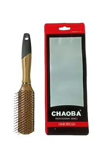 CHAOBA Professional Professional Elite Range Vented Hair Brush For Quick Blow Drying + Detangling | Flexible Nylon Bristles | Suitable for convenient styling - Brown (CHB_52)