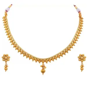 Layken Gold Plated Traditional Look Bridal Style Long Necklace(Necklace-Gold-207)