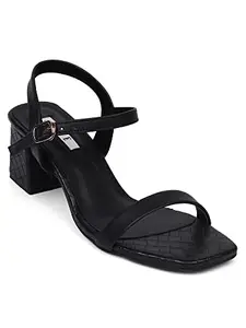 Elle Women's Heels Sandal, Black, 5