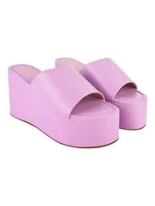 Shoetopia Fashionable Mauve Platform Heels For Women & Girls /UK3