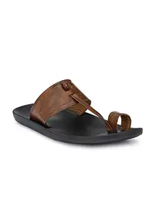 Eego Italy Men's Kolhapuris Slippers_KM-1-BROWN-6