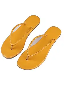 WalkTrendy Womens Synthetic Yellow Open Toe Flats - 5 UK (Wtwf332_Yellow_38)