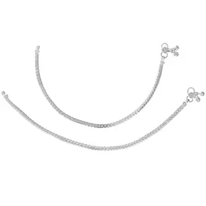 AanyaCentric Silver Plated Traditional Alloy Anklets Payal - Classic and Stylish for Women and Girls