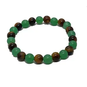 Crystal Green Aventurine and Tiger’s Eye Stress Relief crystal healing Money & Success crystal Stone Bracelet