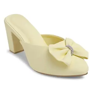 Creattoes Heel Sandal for women & Girls | 4 | Yellow | CR47