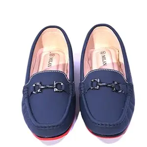 Loafers Shoes for Girls by Jitender Boot House (Royal Blue, 4)