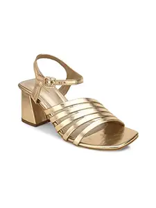 pelle albero Women Gold Embellished Slip-On Block Heels Sandals PA-PL-5007_GOLD_36