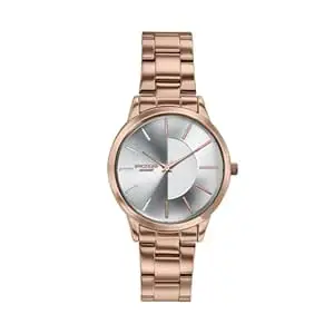 Sonata Poze 9 with Quartz Analog Silver Dial IPG Strap Watch for Women - SP80185WM01W