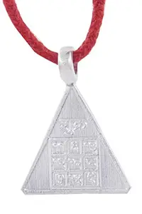 PANDIT NM SHRIMALI Energised Pure Silver Shukra Yantra Pendant / Locket for Men Women Boys Girls, Triangle Shape with weight 2.5-3 gms Material: Pure Silver