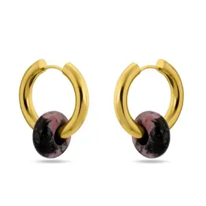 PALMONAS Brown Acrylic Drop Earrings