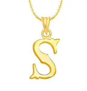 S k jewels Love collection Alphabet S Brass locket for girls lovely Gold Plated Pendant