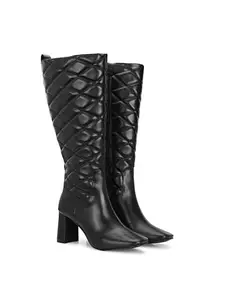 Delize Black Women Knee ankle boots 66730-38