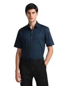 Arrow Men's Regular Fit Shirt (ARAHSH0818_Dark Blue
