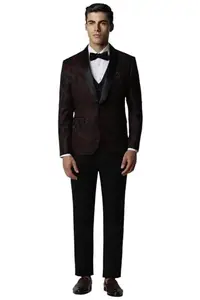 Van Heusen Men's Polyester Blend Three Piece Suit-Dress Set (VDSUESKFC84895_Black_38