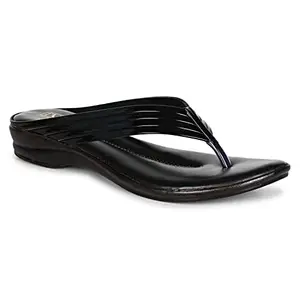 Tryfeet Flat Sandals for Women and Girls, Fashion Sandals Open Toe Slipper (Black, Size-4)