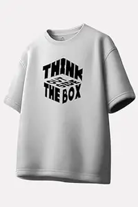 Ishkart Men's Oversized T-Shirt, 100% Cotton, Round Neck, Short Sleeve, Printed Chest and Back, Casual Summer Wear, S to 3XL