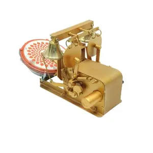 Arti Machine Pittal Electric Automatic Aarti Machine For Temple-Small Arti Machine For Home Temple-Atri Machine With Drum,Bells With Adjustable Arti Tempo/Ridhum-Ideal Gift For All Occasion,Gold
